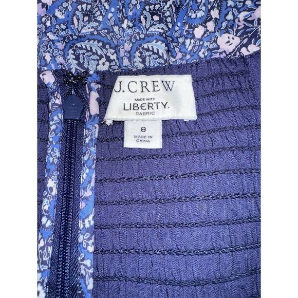 J.Crew Sweetheart Long-Sleeve Mini Dress in Liberty Bourton Bloom Fabric Size 8 - Picture 8 of 11